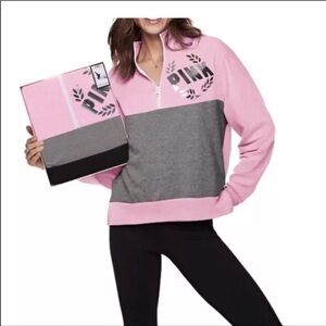 Pink Victoria’s Secret 1/4 to 1/2 zip pullover size large circa 2017